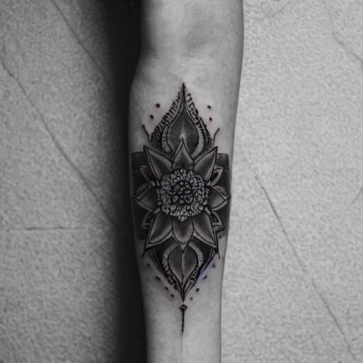 photograph of a mandala tattoo depicting a monsters leaf 