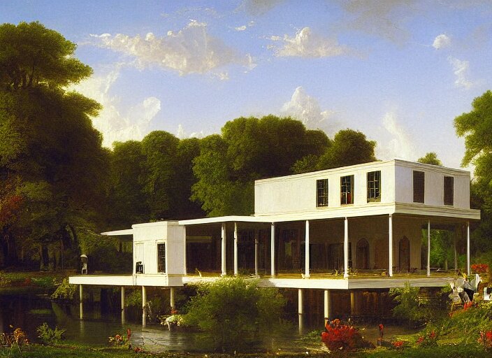 painting of the farnsworth house by thomas cole 