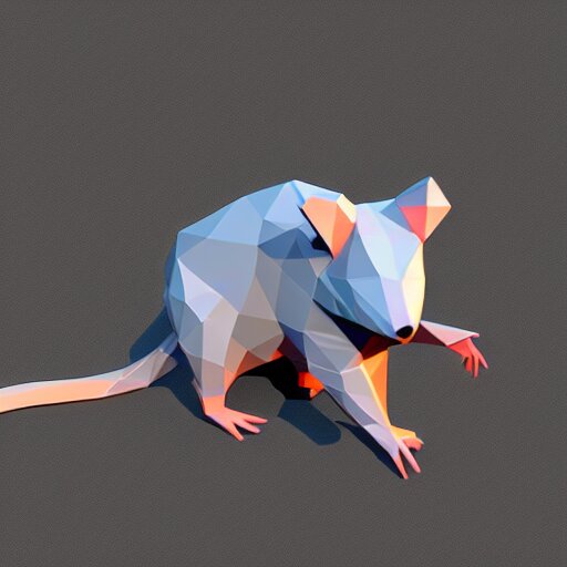 low poly spinning rat 