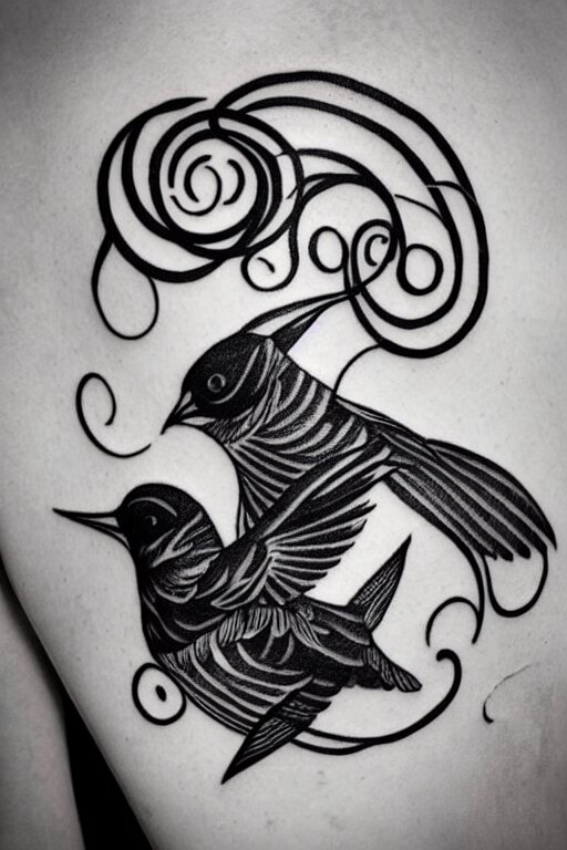 simple bird drawing tattoo