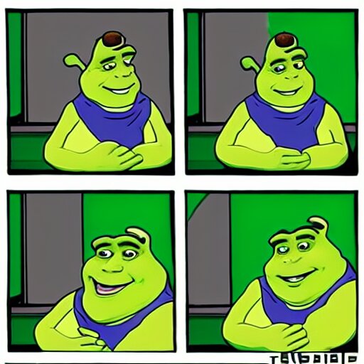 Lexica - Shrek has a software engineer job at microsoft and is angry