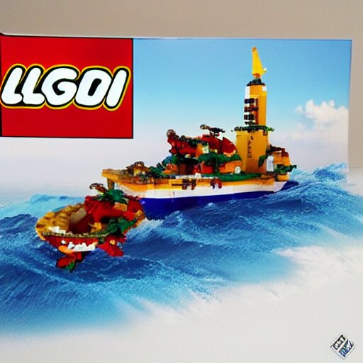 lego tsunami in a jar, hyper realistic, mega details, 