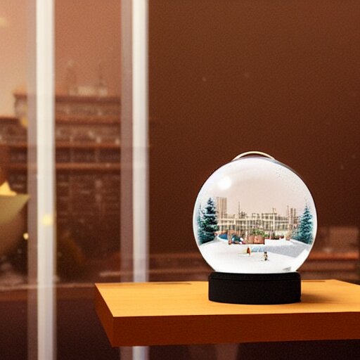 a snow globe with a soviet apartment building in it, a computer rendering by leandro erlich, diorama, trending on cgsociety, retrofuturism, tesseract, isometric, physically based rendering 