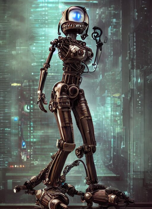 wide - angle shot of cybertronic armored girl, cables and tubes, depth of field, zeiss lens, detailed, symmetrical, centered, fashion photoshoot, by nicoletta ceccoli, mark ryden, lostfish, earl nore, hyung tae, frank frazetta, breathtaking, 8 k resolution, extremely detailed, beautiful, establishing shot, artistic, hyperrealistic, octane render 