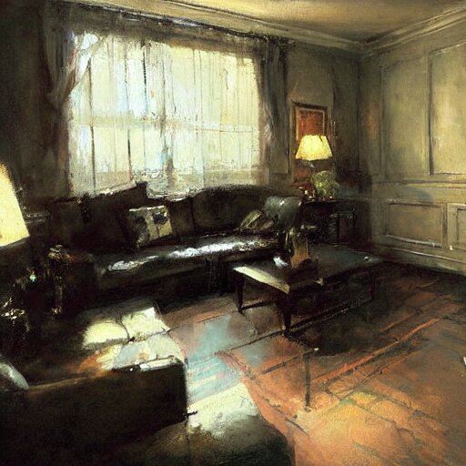 modem living room painting by jeremy mann 