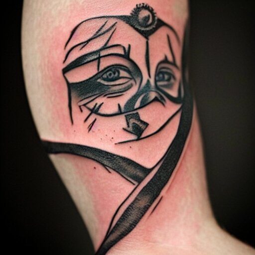 tattoo of a word elkapidorsha written on a face 