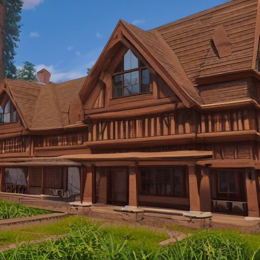 Peaceful wooden mansion, zillow, unreal engine 5 tech demo