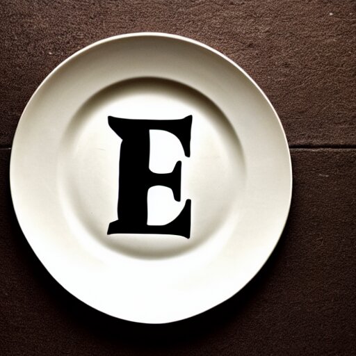 plate with a letter like'e ', photography 