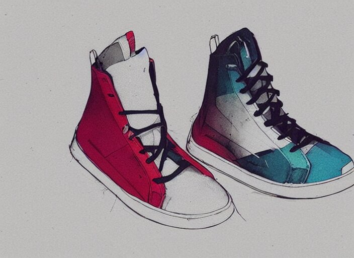 sneakers design, a fashion sneaker, retro, conrad roset, greg rutkowski, flume cover art 