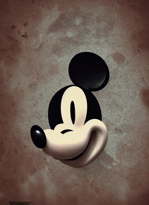 Lexica Mickey Mouse Head Distorted Wet Crystalline Broken