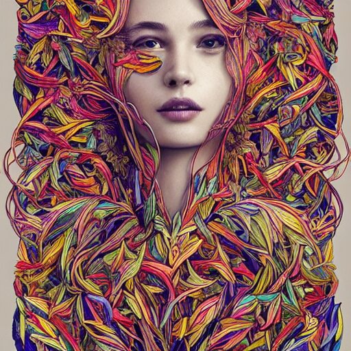 the portrait of an unbelievably beautiful and sophisticated young woman made up of peppers looking straight up, an ultrafine detailed illustration by james jean, intricate linework, bright colors, final fantasy, behance contest winner, vanitas, angular, altermodern, unreal engine 5 highly rendered, global illumination, radiant light, detailed and intricate environment 