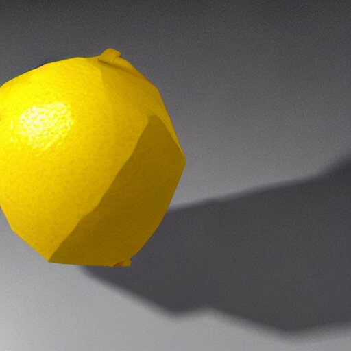 a render of a low polygon lemon, unreal engine 