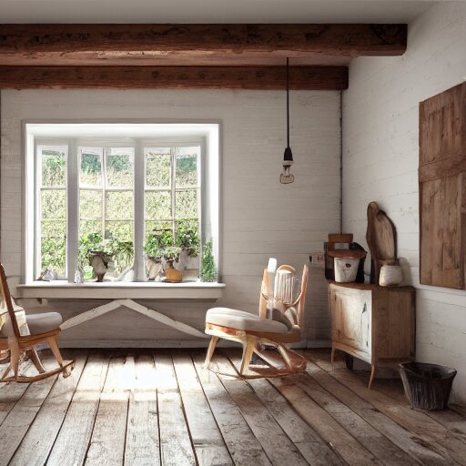 1 9 2 0 farmhouse interior design style, hyper realistic, octane render, 