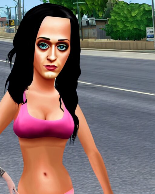 Homeless katy perry in Grand Theft Auto San Andreas