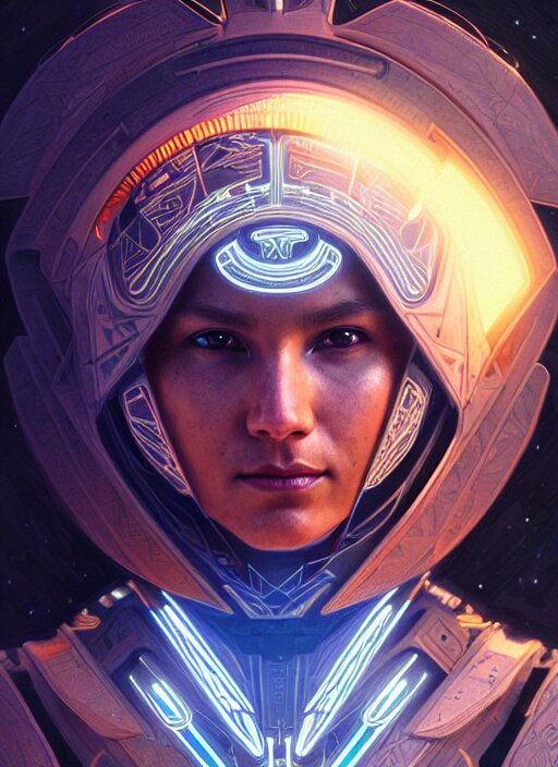 Lexica - Symmetry!! portrait of a native american warrior, sci-fi ...