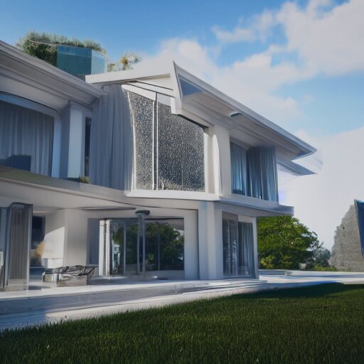 still photo of an architecture accurate modern mansion, highly detailed, photorealistic portrait, bright studio setting, studio lighting, crisp quality and light reflections, unreal engine 5 quality render 