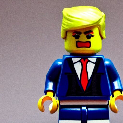 lego minifig of donald trump looking angry 