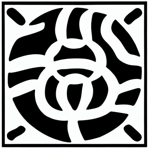 black and white minimal animal symbol by karl gerstner, monochrome, 8 k scan, centered, symetrical, satisfying, bordered 