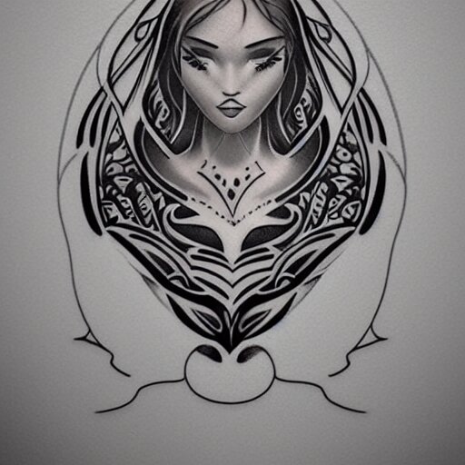 Sapphire pool floaty tattoo design, stencil, traditional, professional shoulder tattoo, by artgerm, artgerm, digital art