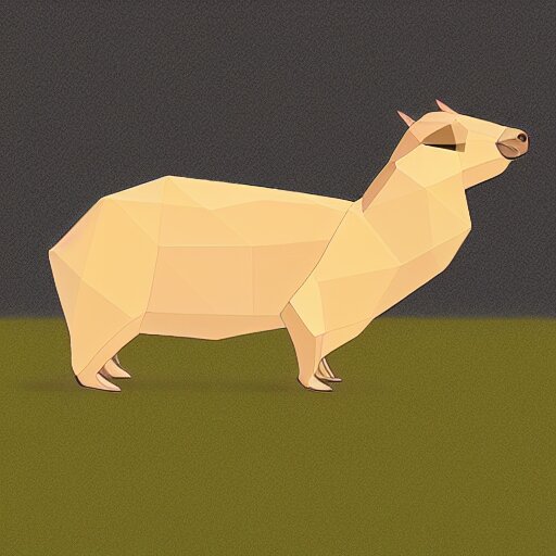 low polygon capybara