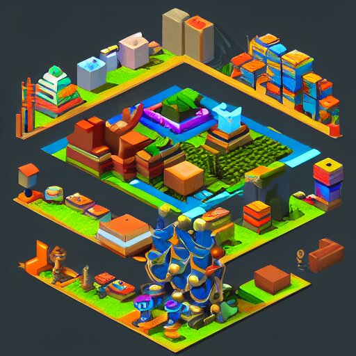 isometric 3 d game props pixel art, clean, artstation 