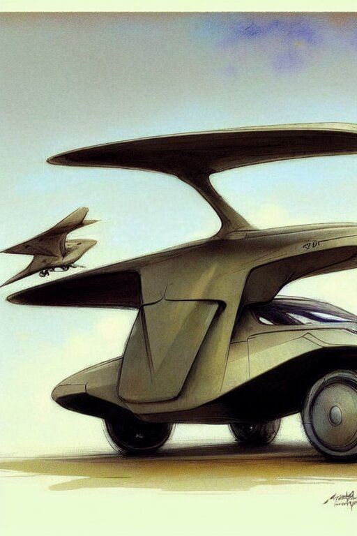 (((((2050s inventors flying car . muted colors.))))) by Jean-Baptiste Monge !!!!!!!!!!!!!!!!!!!!!!!!!!!