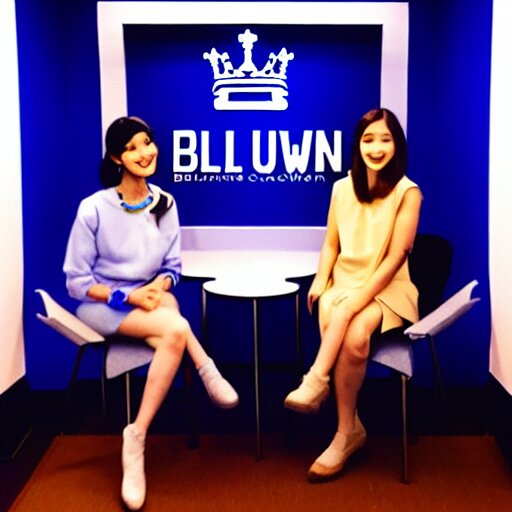 talk show with blue crown logo