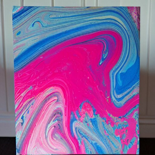 wet paint marbling, vibrant pink and blue duotone 