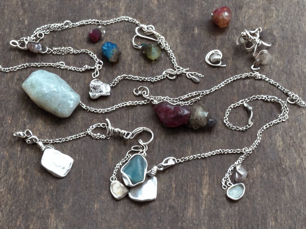 rustic hand made jewelry hand crafted from silver and natural gemstones