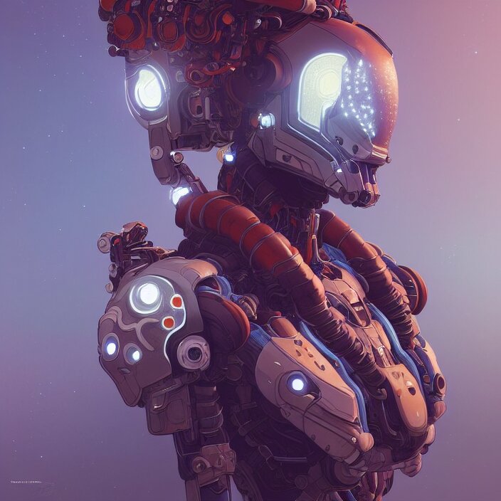 symmetry!! portrait of a robot astronaut, floral! horizon zero dawn machine, intricate, elegant, highly detailed, digital painting, artstation, concept art, smooth, sharp focus, illustration, art by artgerm and greg rutkowski and alphonse mucha, 8 k 