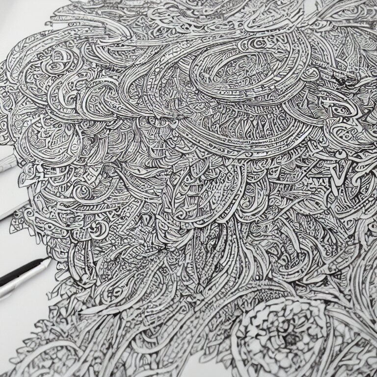 notebook doodle extremely intricate hyper detailed linework pen and paper 