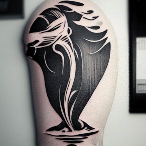 concept tattoo design, stencil, whale, magestic 