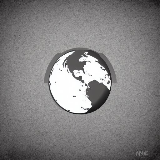 earth logo, black and white color, vector arts, highly detailed, unreal engine, 