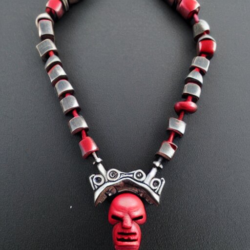 necklace of hellboy, hyper realistic, 