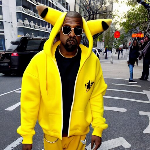 Lexica - Kanye West In A Yellow Pikachu Hoody