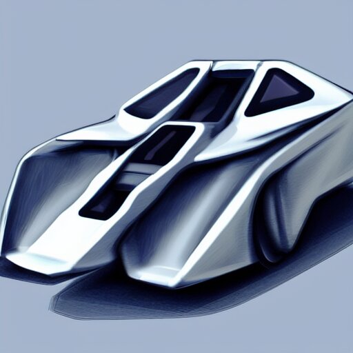 a hiper realistic digital art of a futurist spaceship car 