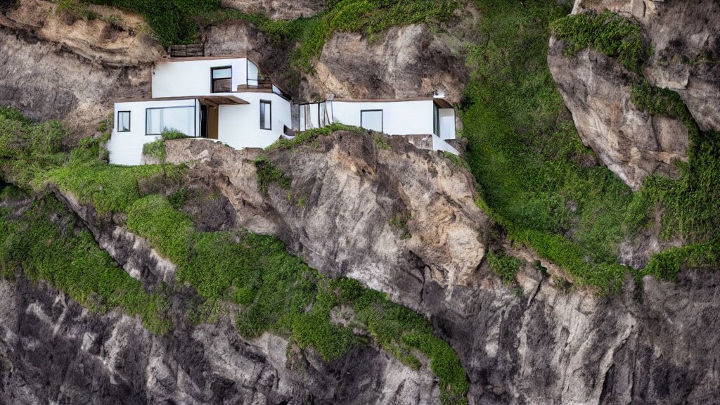 house built on the side of a cliff, award winning photo