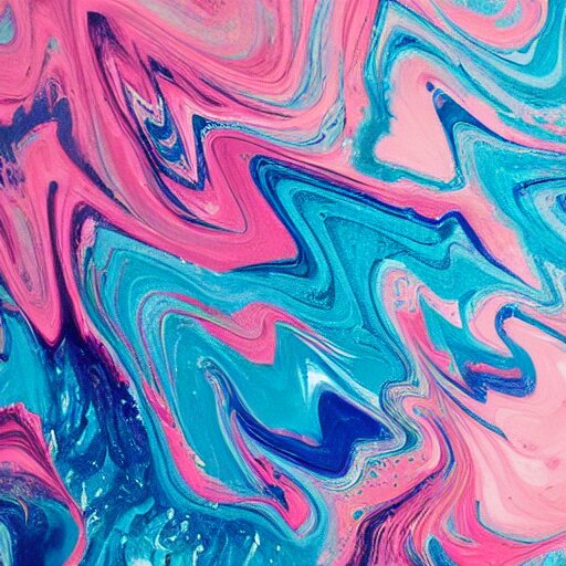 wet paint marbling, vibrant pink and blue duotone 