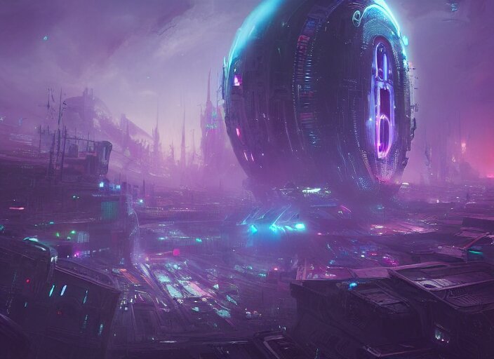 a futuristic city with a giant lovecraftian cthulu eye in the center, cyberpunk art by neil blevins, cgsociety, fantasy art, dystopian art, cryengine, redshift vibes 