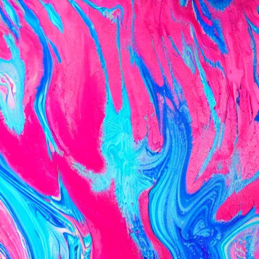 wet paint marbling, vibrant pink and blue duotone 