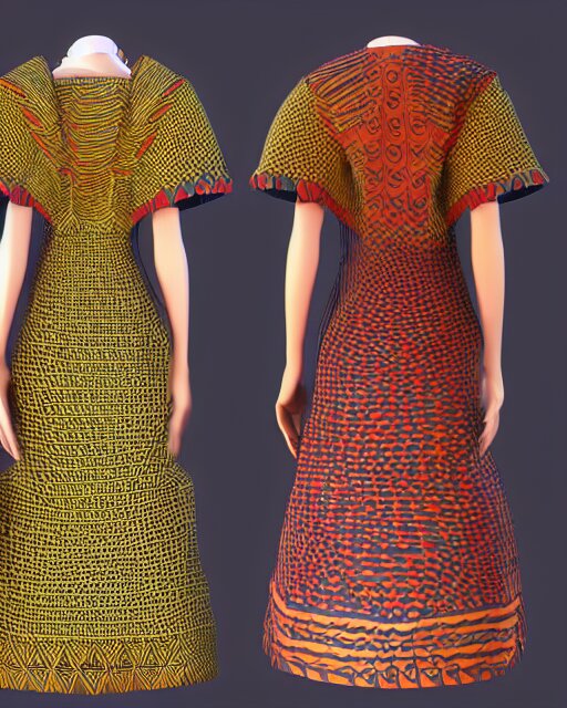 marvelous designer 3d render Assamese bihu mekhela sador pattern gamosa style fashion costume design, D&D futuristic retrofuturistic-sci-fi dynamic, modern stylish glamour body hugging cosplay, highly inventive pattern cutting, cgsociety, unreal engine 8k