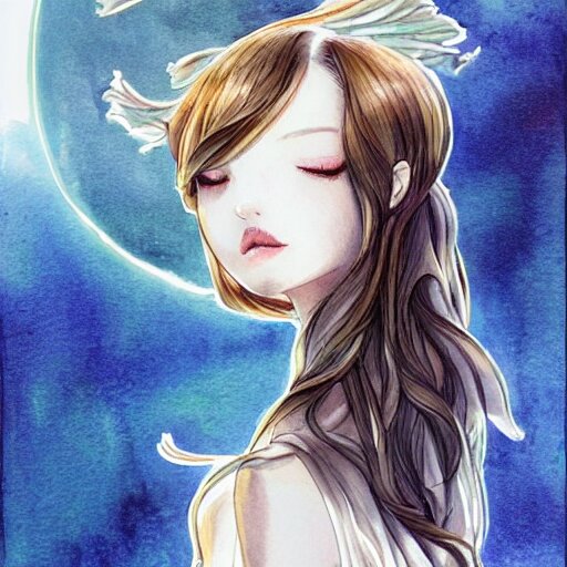 our desperation, selfishness, and our effort to save the world and ourselves in the face of all this modernity stand before us like a lyrical blow of wind, award winning watercolor pen illustration, by caroline choi, drawn over by artgerm, drawn over by range murata 