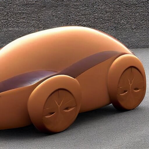 a car shaped like an acorn, concept, 