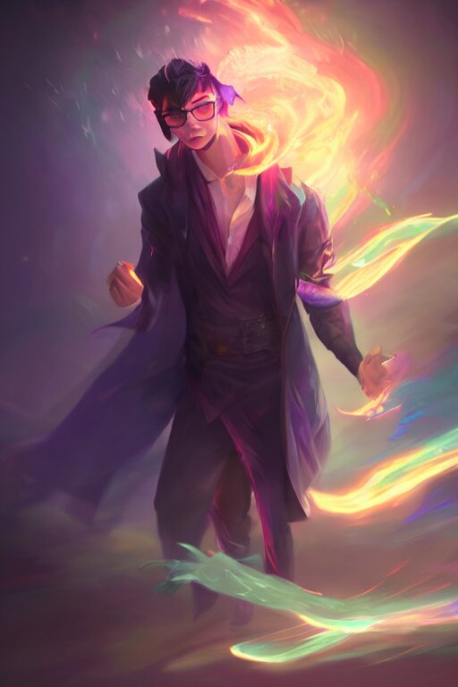 a human elemental sorcerer, blurred environment background, colorful magic effects, white skin, portrait, male, sharp focus, digital art, concept art, dynamic lighting, by emylie boivin and rossdraws 