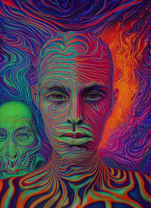 portrait ultra dimensional entity, accidentally tripping on dmt and acid, psychedelic experience, overwhelming psychosis of self realization and burning awakening, ultra high definition, unreal engine 5, hyperrealism, masterpiece composition, by casey weldon, barclay shaw 