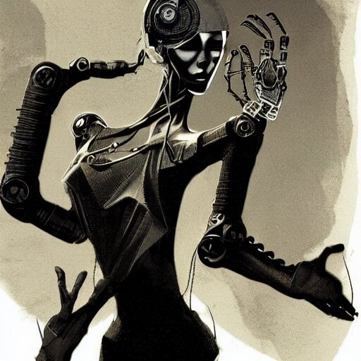 ccyborg man, thin, short hair, small scar on the chin, a robotic arm and big shoes, sophisticated clothing with some steampunk elements, gesture dynamic, organic, appealing, book cover, deep shadows, by Dave McKean sketch lineart for character design