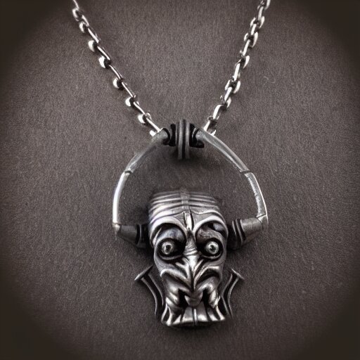 necklace of hellboy, hyper realistic, 