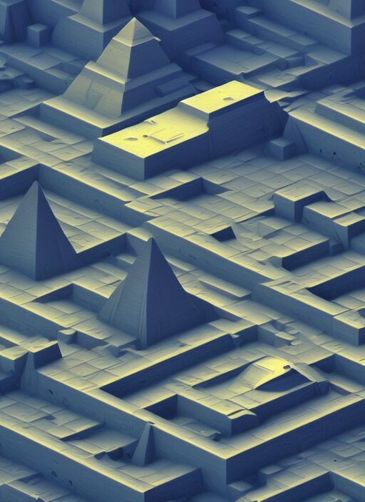 a low poly isometric render of futuristic egypt with pyramids in the style of monument valley, intricate, elegant, smooth shading, soft lighting, illustration, simple, solid shapes, by magali villeneuve, jeremy lipkin and michael garmash, rob rey and kentaro miura style, octane render, zaha hadid 