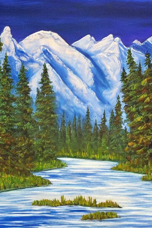 bob ross painting of alberta canada 