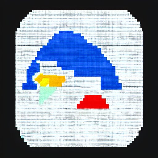 pixel art of a penguin climbing a mountain. backlit with blue light at midnight 